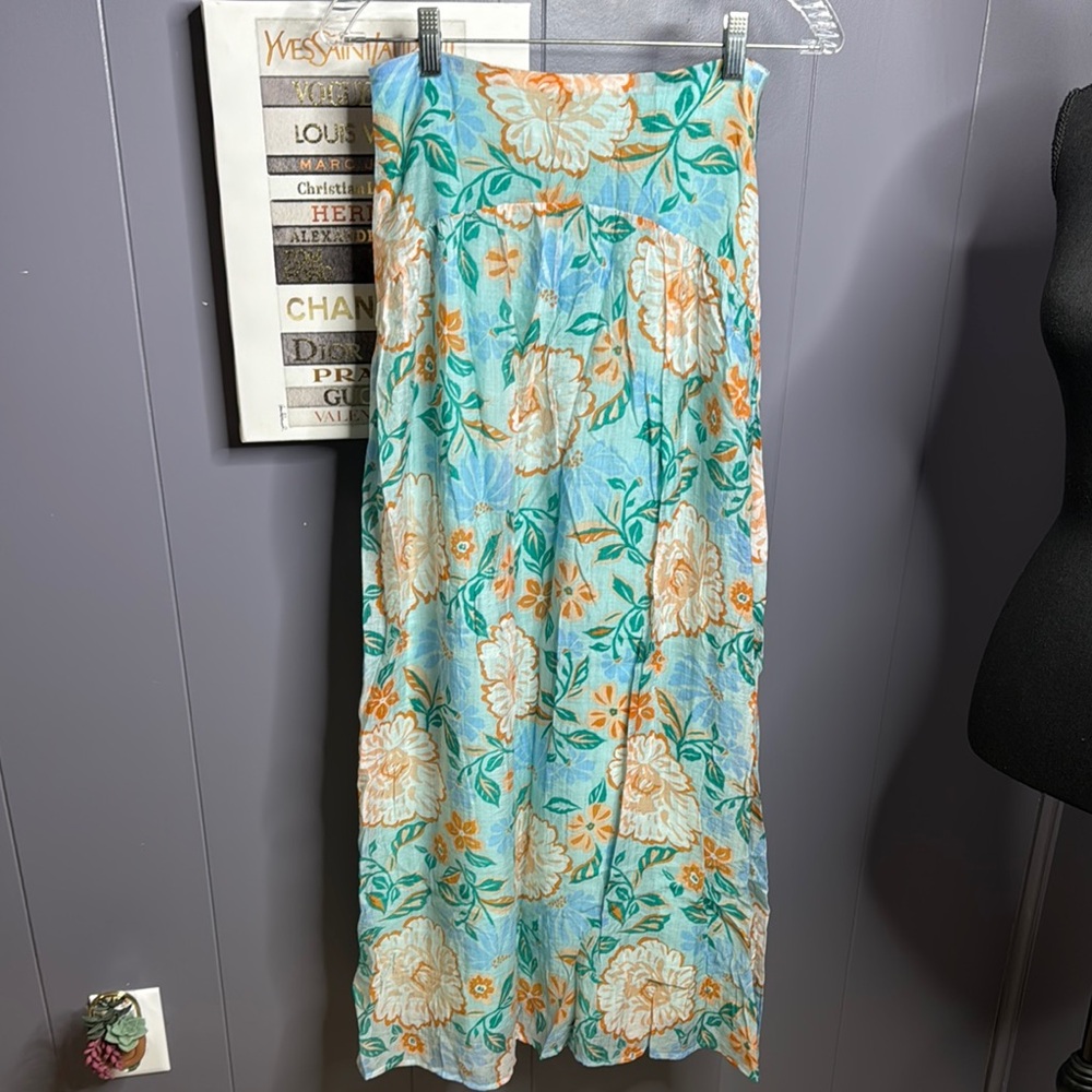 MINKPINK Blue Tiered Maxi Skirt Resort Wear